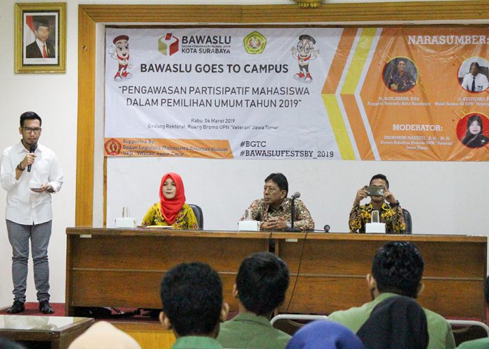 Bawaslu Ajak Mahasiswa UPN Jatim Pantau Pemilu