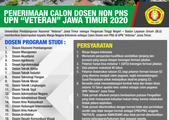 Penerimaan Calan Dosen Non-PNS 2020