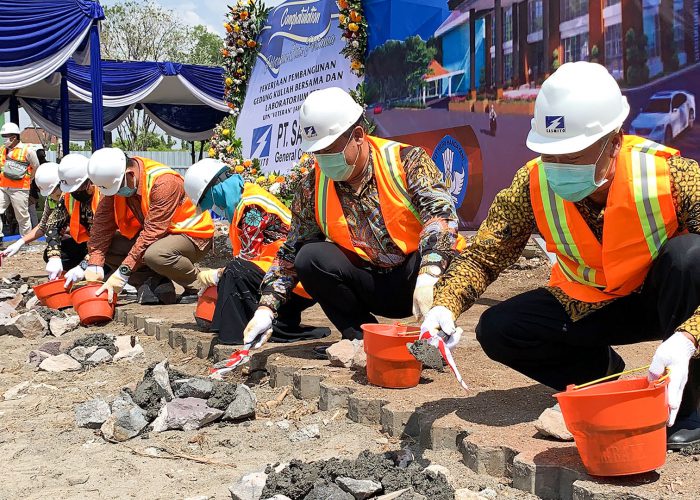 Peletakan Batu Pertama, Tandai Pembangunan Gedung 9 Lantai Kuliah Bersama dan Fakultas Ekonomi dan Bisnis