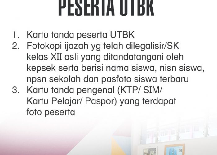 Hal yang dibawa dan dipakai saat UTBK 2021