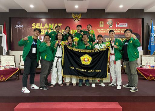 Kontingen Taekwondo UPN Veteran Jawa Timur Borong 3 Emas, 2 Perak dan 1 Perunggu di POMPROV JATIM 2022.