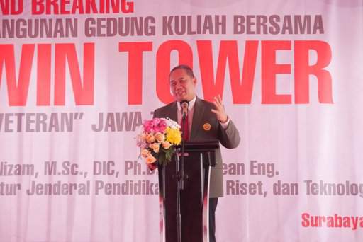 Rektor UPNVJT Ground Breaking Twin Tower